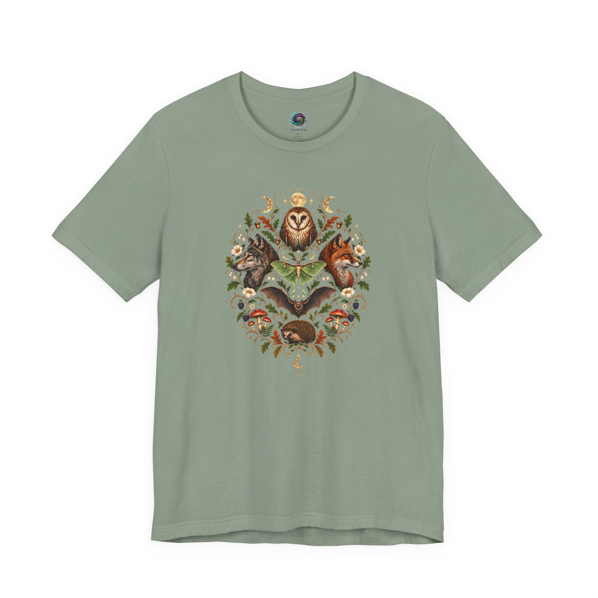 Nocturnal Woodland Animals T-Shirt – Moonlit Nature Tee