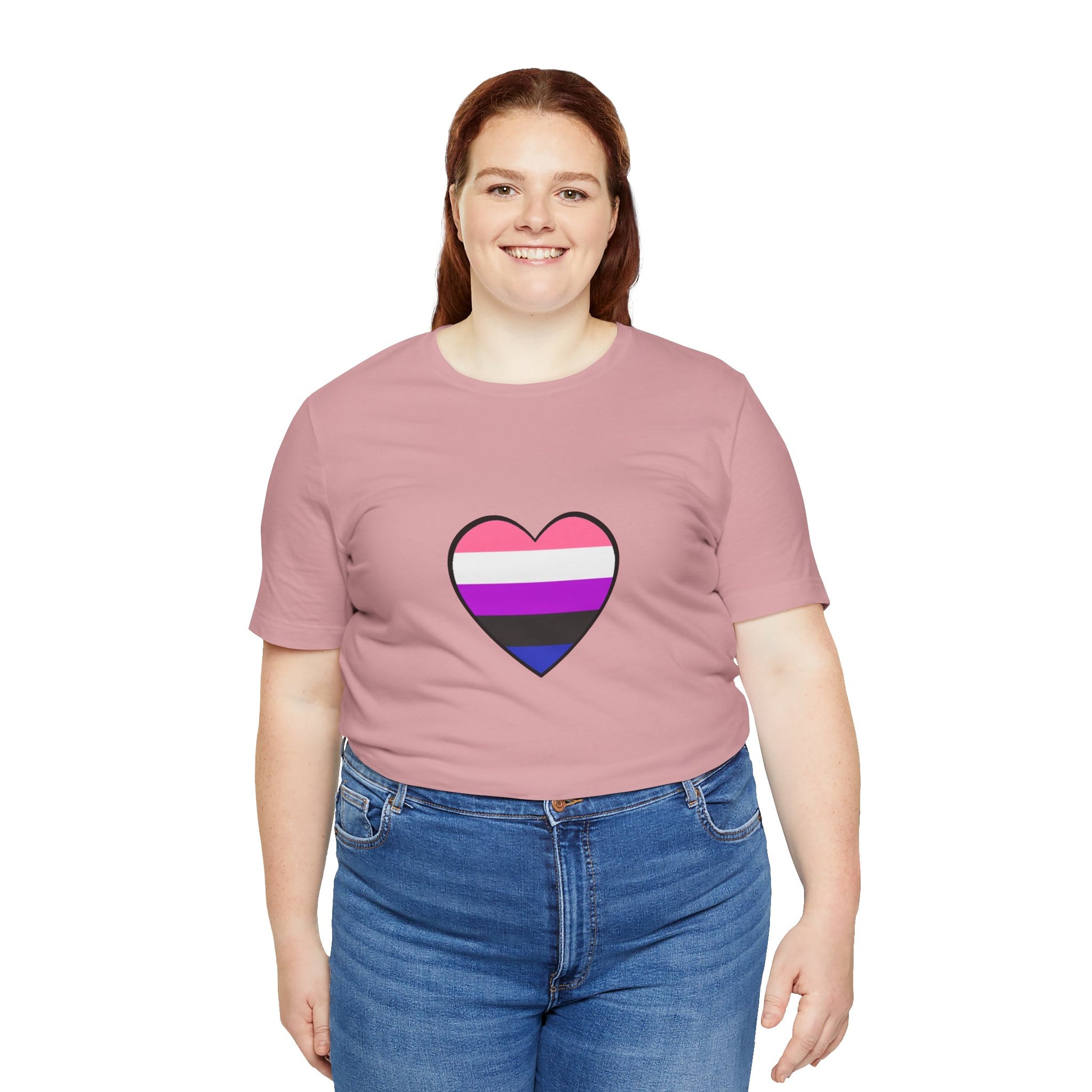 Genderfluid Pride Heart T-Shirt – Bold LGBTQIA+ Flag Tee - WhimSpin - https://whimspin.com