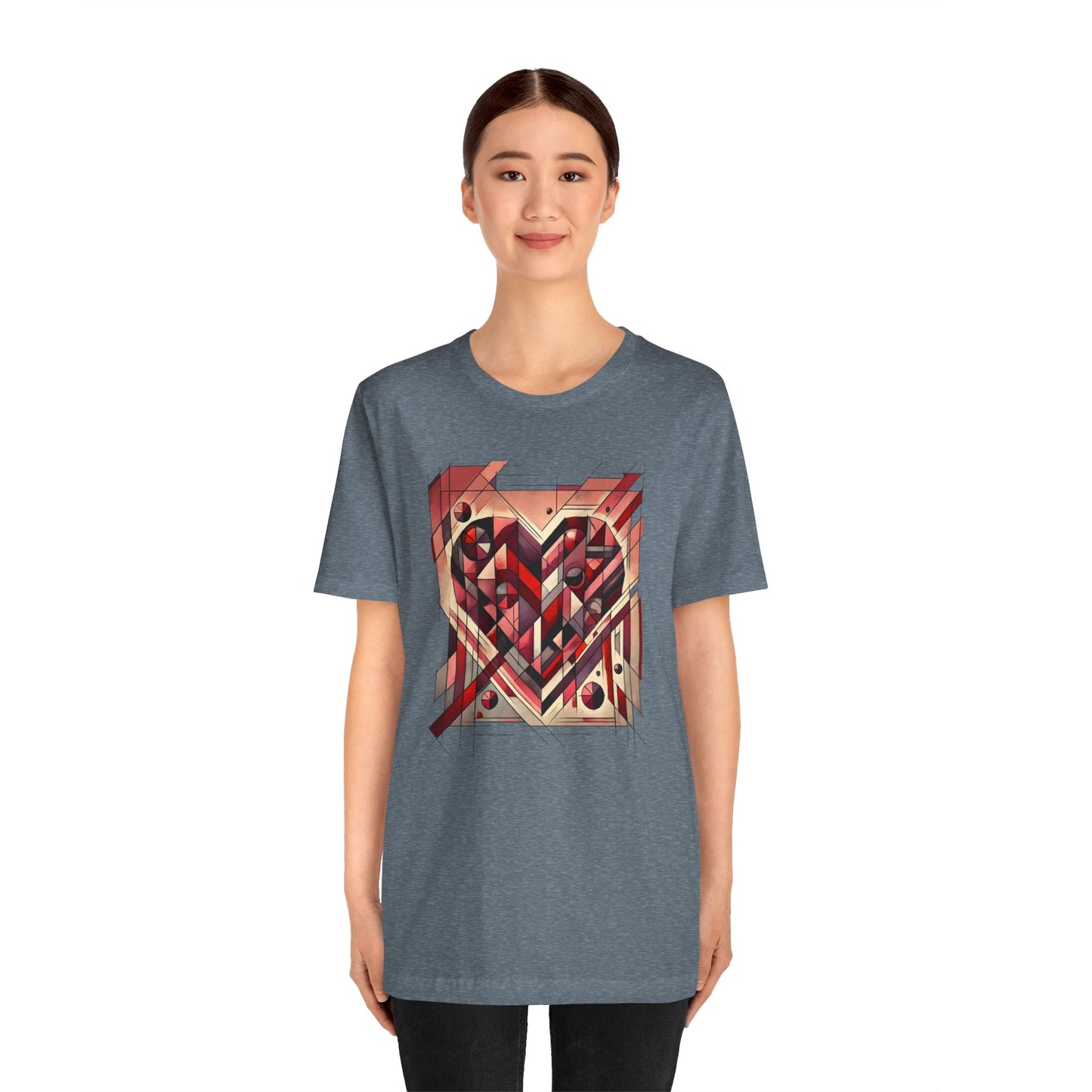 Cubist Heart T-Shirt – Modern Art Valentine's Day Graphic Tee