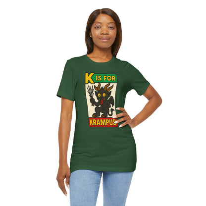 Krampus Alphabet Tee - "K is for Krampus" Holiday Graphic T-Shirt