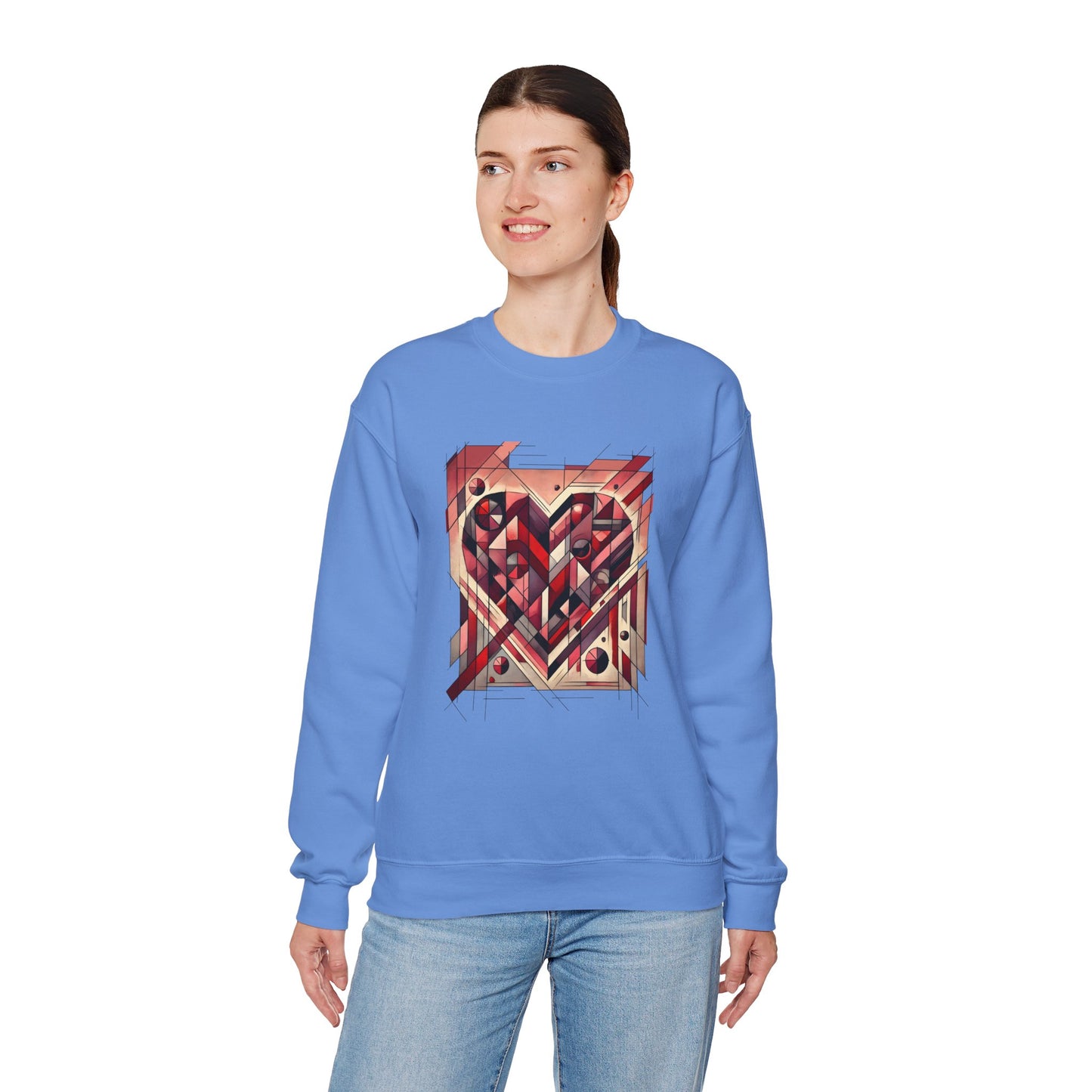 Cubist Heart Sweatshirt – Modern Art Valentine's Day Pullover