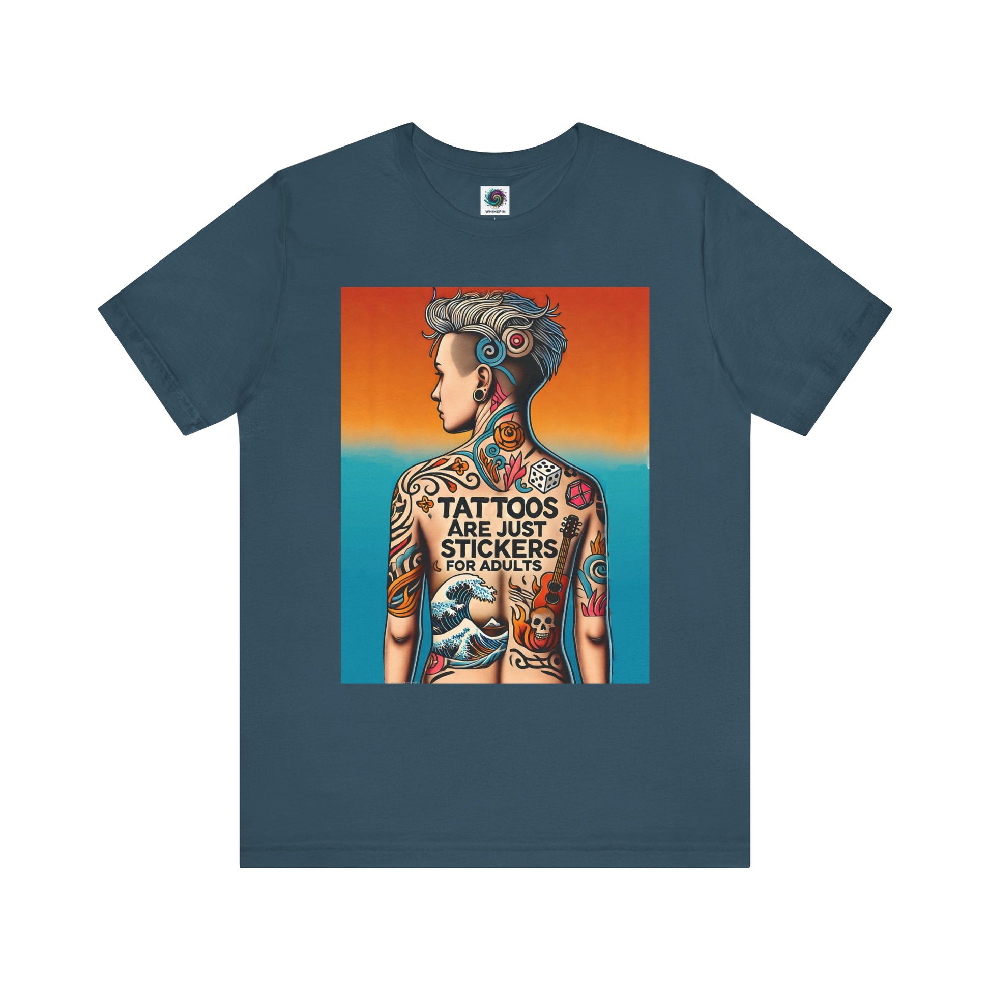 Tattoos Are Just Stickers for Adults T-Shirt – Funny Tattoo Lover Graphic Tee - WhimSpin - https://whimspin.com