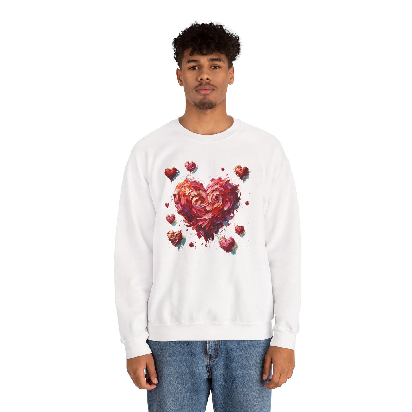 Impressionistic Heart Sweatshirt – Painterly Valentine's Day Art Pullover