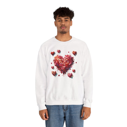 Impressionistic Heart Sweatshirt – Painterly Valentine's Day Art Pullover