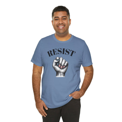 Resist Feminist Power Fist Tee – USA Flag Nails Protest Shirt