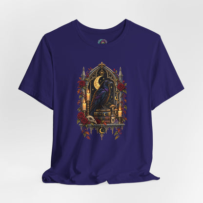 Raven’s Reliquary Tee – Gothic Moonlit Raven T-shirt