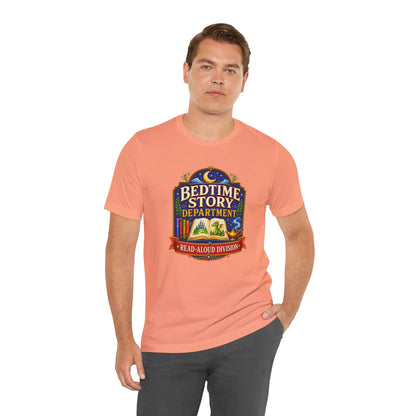 Bedtime Story Department T-Shirt – Read-Aloud Parent Tee
