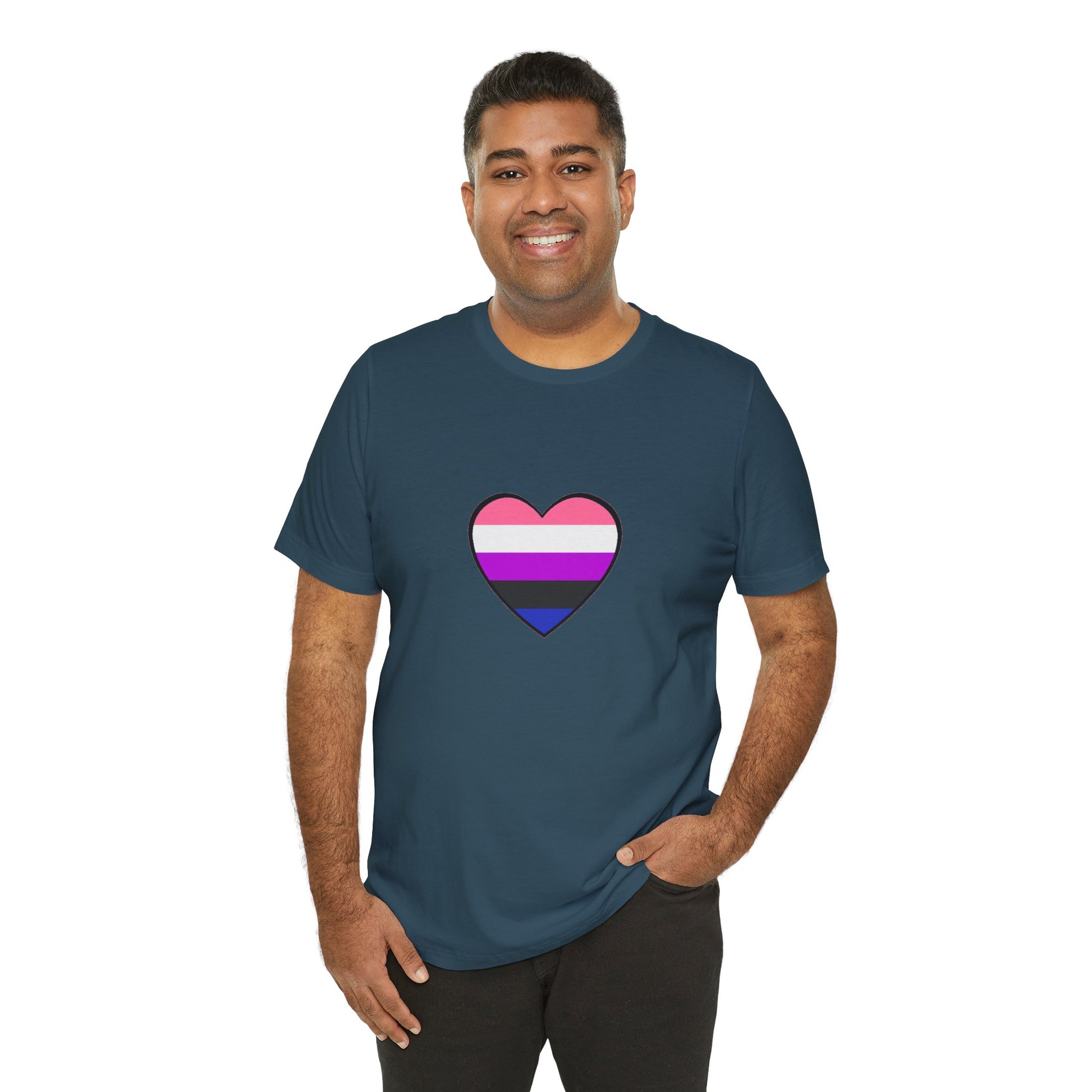 Genderfluid Pride Heart T-Shirt – Bold LGBTQIA+ Flag Tee - WhimSpin - https://whimspin.com