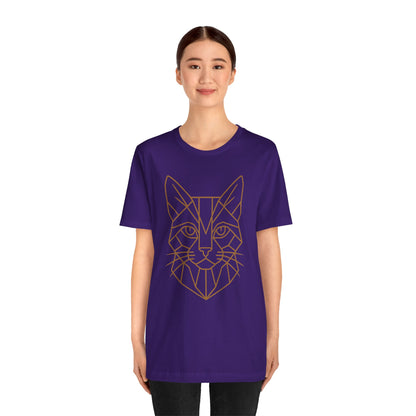 Geometric Cat T-Shirt – Minimalist Line Art Tee