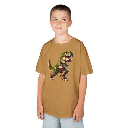 Pixel Dinosaur Kids T-Shirt – Retro Pixel T-Rex Gamer Tee
