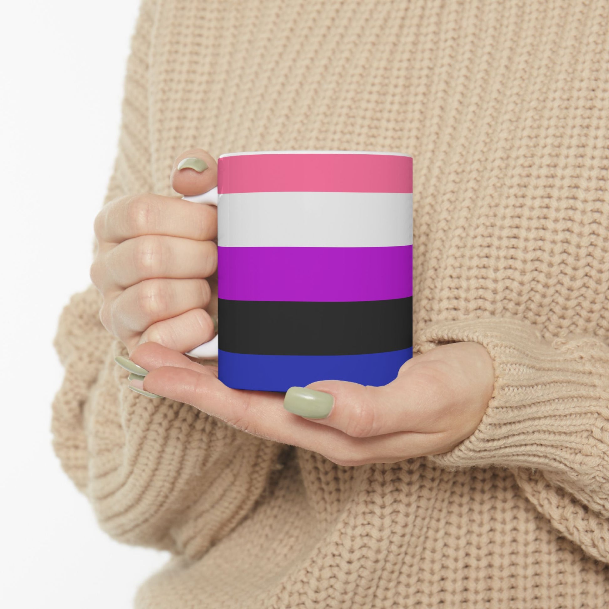 Genderfluid Pride Flag Mug – LGBTQ+ Ceramic Mug for Fluid Identity - WhimSpin