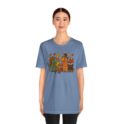 Thanksgiving Dinosaur T-Shirt – Funny Dino Thanksgiving Tee