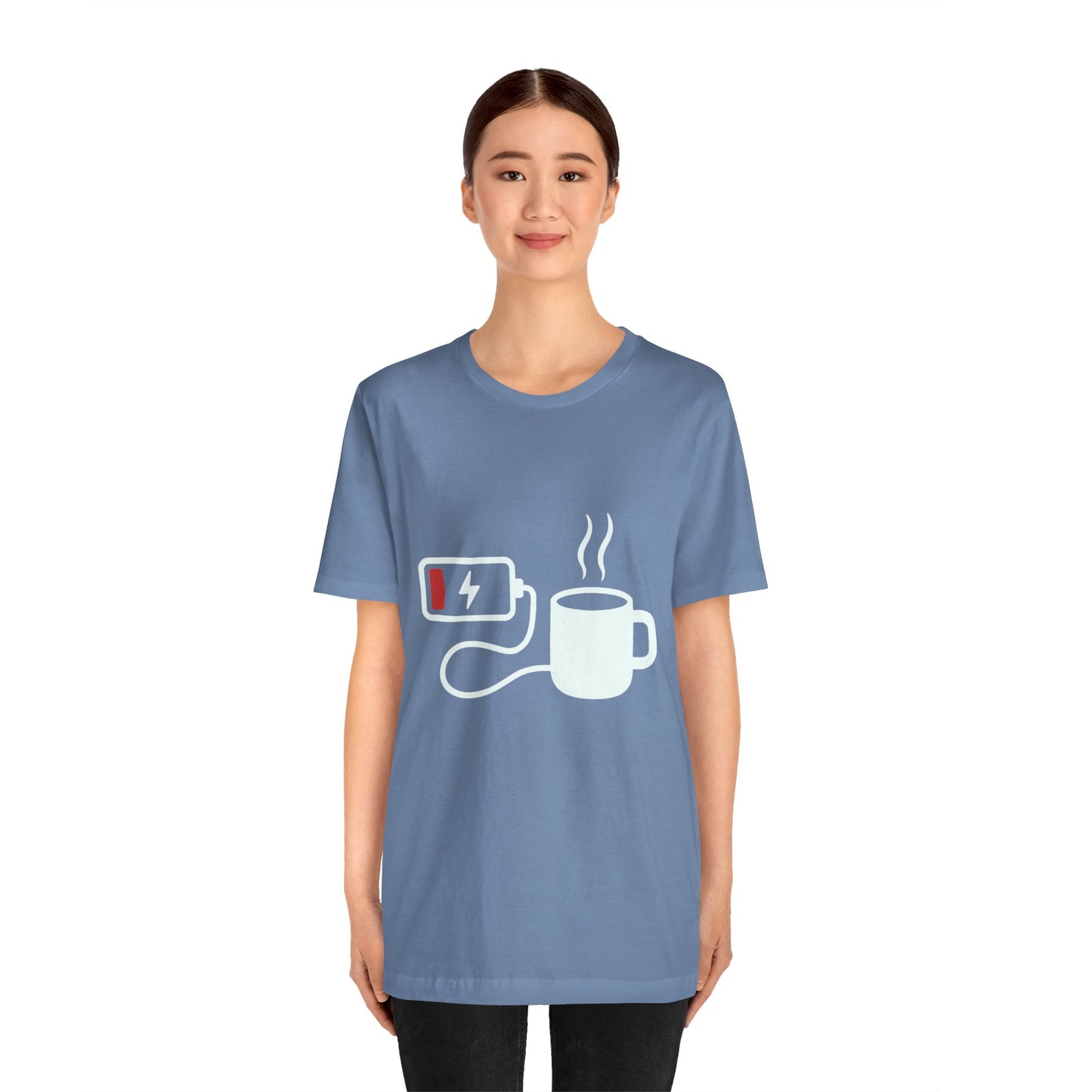 Low Battery Need Coffee Tee – Funny Caffeine Graphic T-Shirt