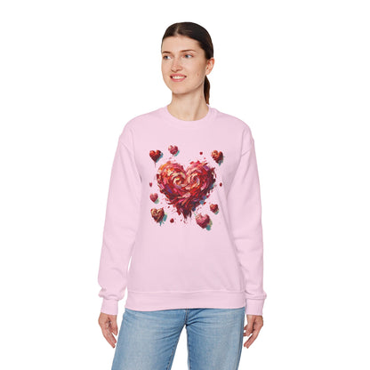 Impressionistic Heart Sweatshirt – Painterly Valentine's Day Art Pullover