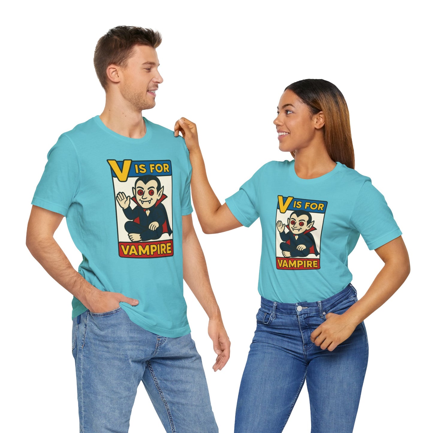 V is for Vampire T-Shirt – Funny Halloween Legend Alphabet Tee