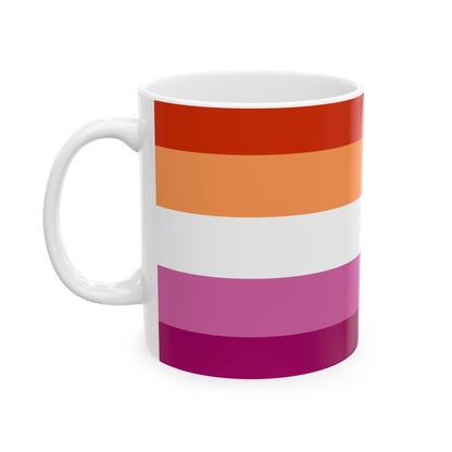 Lesbian Pride Flag Mug – Sapphic Identity LGBTQ+ Ceramic Cup