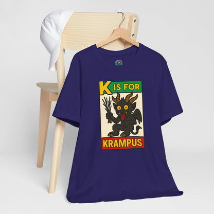 Krampus Alphabet Tee - "K is for Krampus" Holiday Graphic T-Shirt