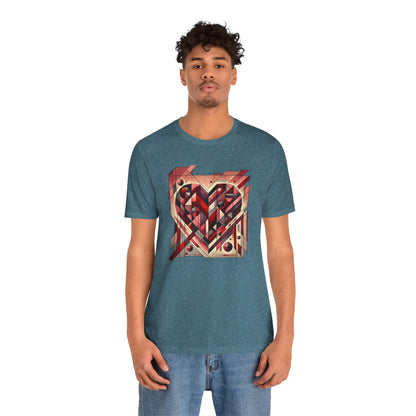 Cubist Heart T-Shirt – Modern Art Valentine's Day Graphic Tee