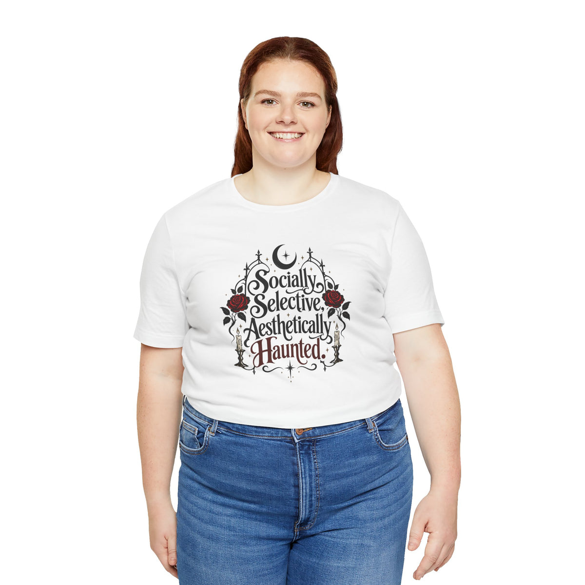 Socially Selective Aesthetically Haunted T-shirt - Gothic Humor Tee
