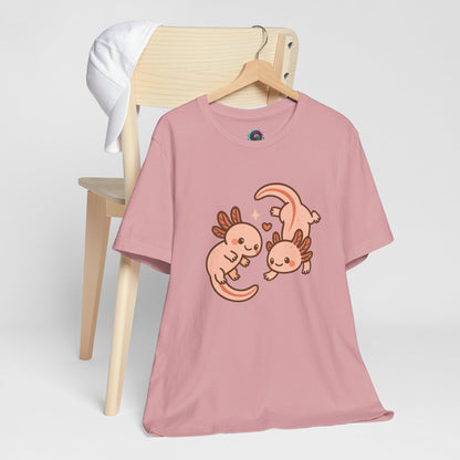 Kawaii Axolotl T-Shirt – Cute Tee with Smiling Axolotls - WhimSpin - https://whimspin.com