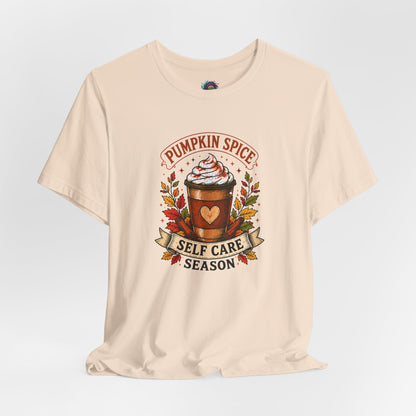 Pumpkin Spice Self Care Season T-Shirt – Funny Fall Coffee Tee