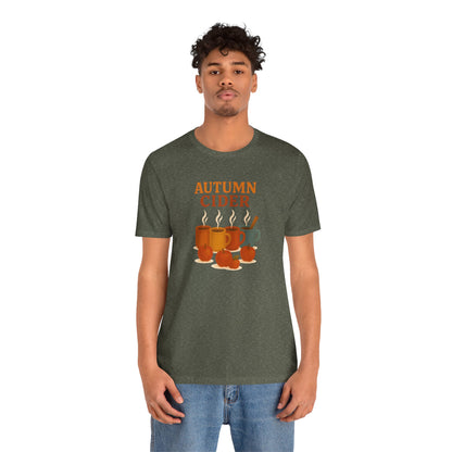 Autumn Cider T-Shirt – Cozy Fall Graphic Tee with Steaming Mugs