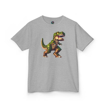 Pixel Dinosaur Kids T-Shirt – Retro Pixel T-Rex Gamer Tee