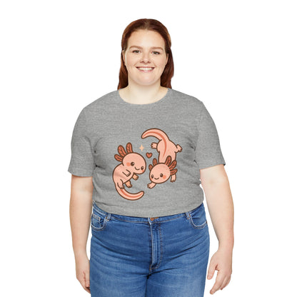 Kawaii Axolotl T-Shirt – Cute Tee with Smiling Axolotls - WhimSpin - https://whimspin.com