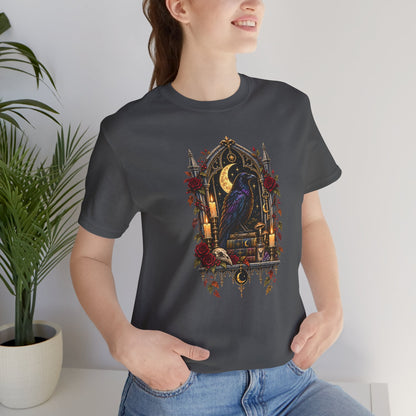Raven’s Reliquary Tee – Gothic Moonlit Raven T-shirt
