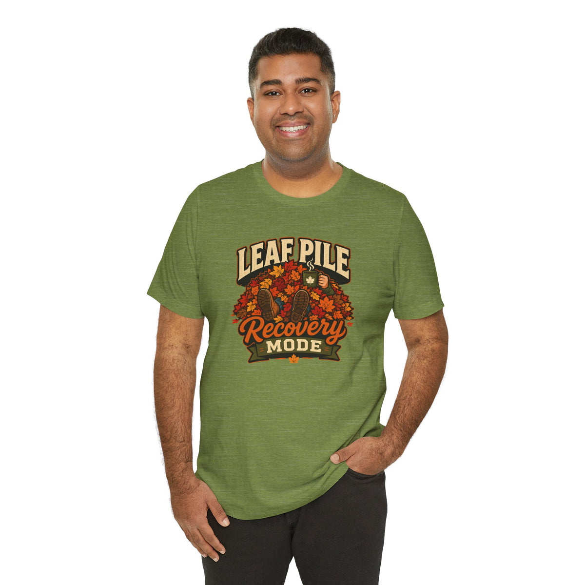 Leaf Pile Recovery Mode T-Shirt – Funny Fall Leaves Tee