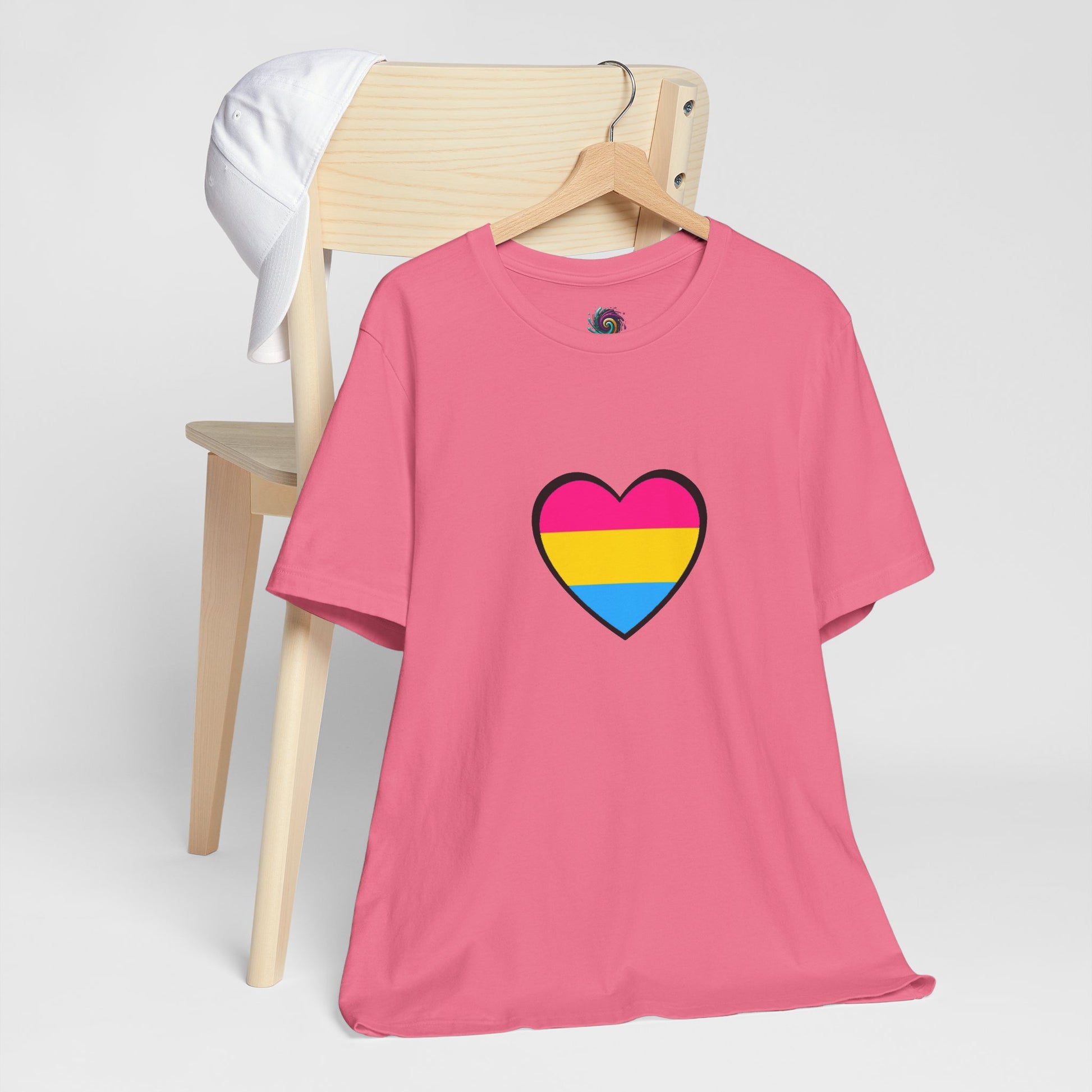 Pansexual Pride Flag Heart Tee – LGBTQ+ Pan Flag Minimalist Shirt - WhimSpin - https://whimspin.com