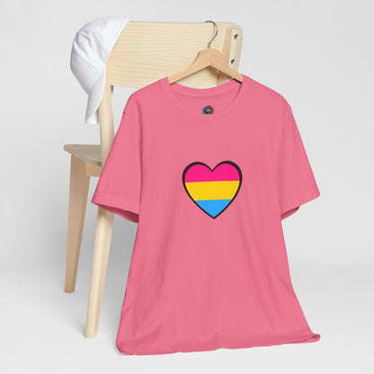 Pansexual Pride Flag Heart Tee – LGBTQ+ Pan Flag Minimalist Shirt - WhimSpin - https://whimspin.com