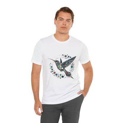 Hummingbird Dot Art T-Shirt – Colorful Nature-Inspired Graphic Tee