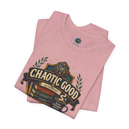 Chaotic Good Teacher T-Shirt – RPG Teacher Graphic Tee