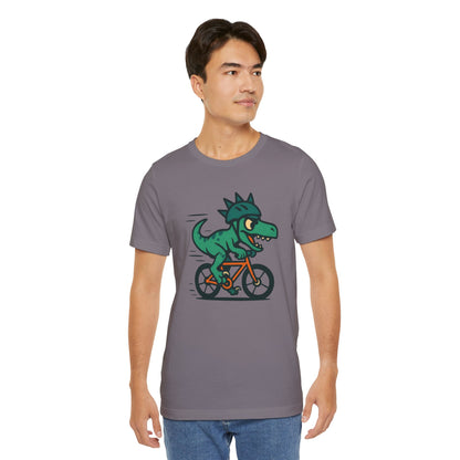 Velociraptor on a Bike T-Shirt – Funny Dino Velo Tee