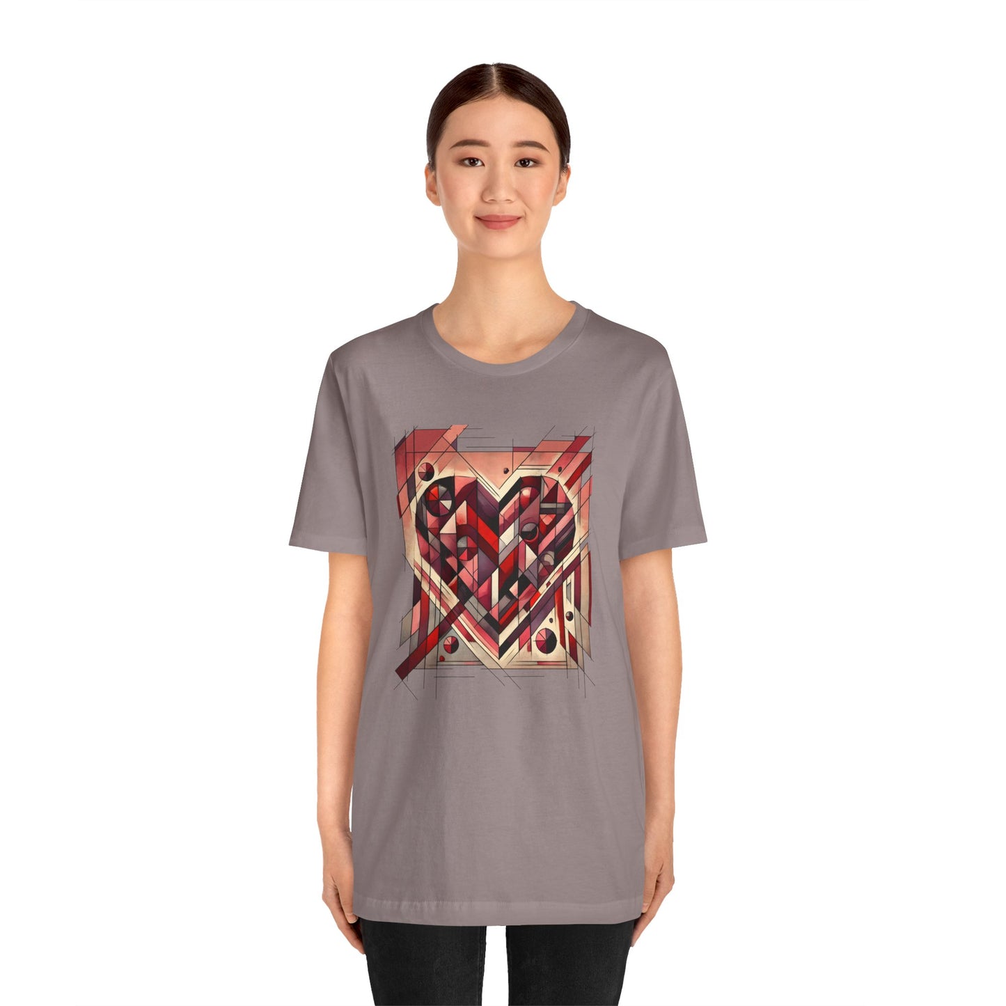 Cubist Heart T-Shirt – Modern Art Valentine's Day Graphic Tee