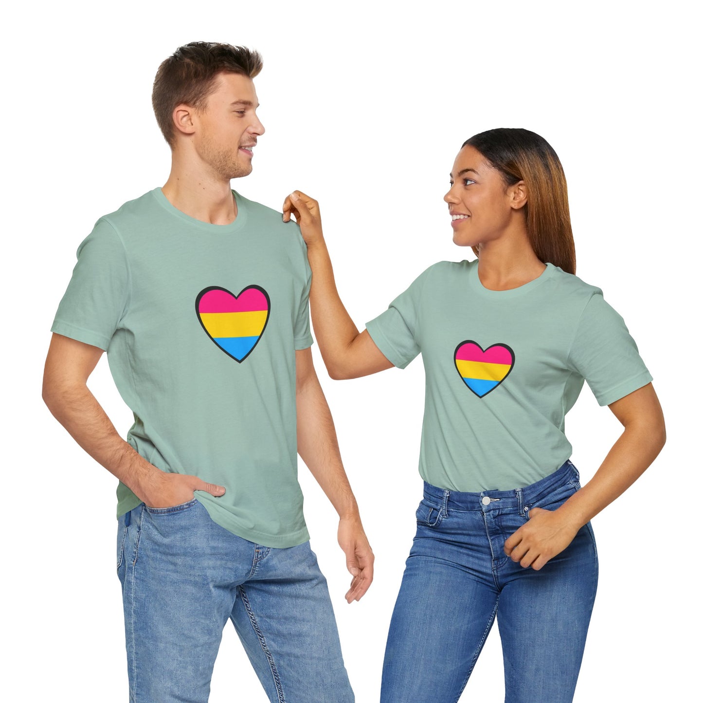 Pansexual Pride Flag Heart Tee – LGBTQ+ Pan Flag Minimalist Shirt - WhimSpin - https://whimspin.com