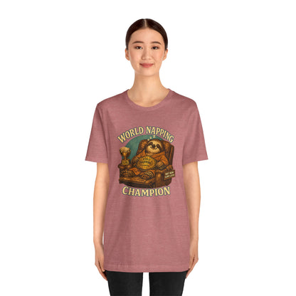 World Napping Champion T-Shirt – Funny Sloth Nap Tee