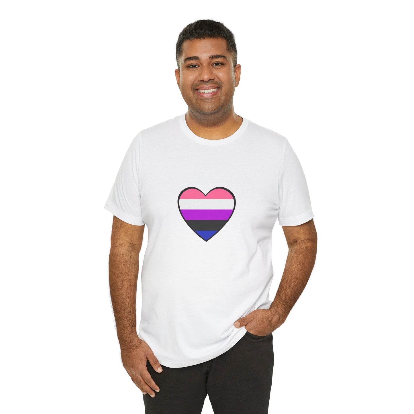 Genderfluid Pride Heart T-Shirt – Bold LGBTQIA+ Flag Tee - WhimSpin - https://whimspin.com