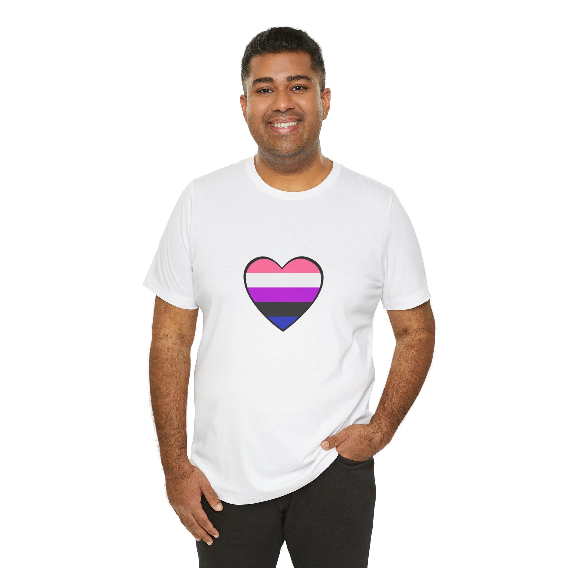 Genderfluid Pride Heart T-Shirt – Bold LGBTQIA+ Flag Tee - WhimSpin - https://whimspin.com