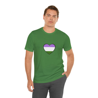 Genderqueer Flag Heart T-Shirt – Unisex LGBTQ+ Graphic Tee