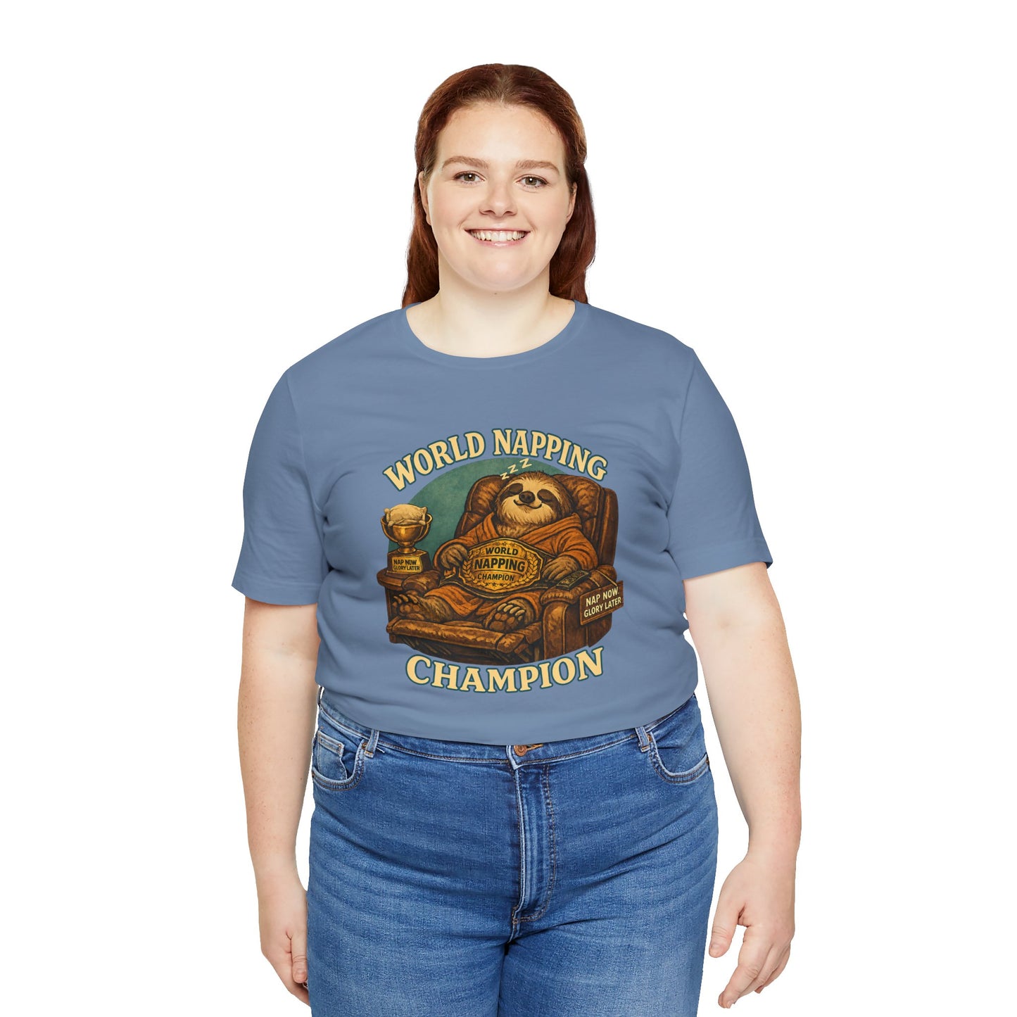 World Napping Champion T-Shirt – Funny Sloth Nap Tee