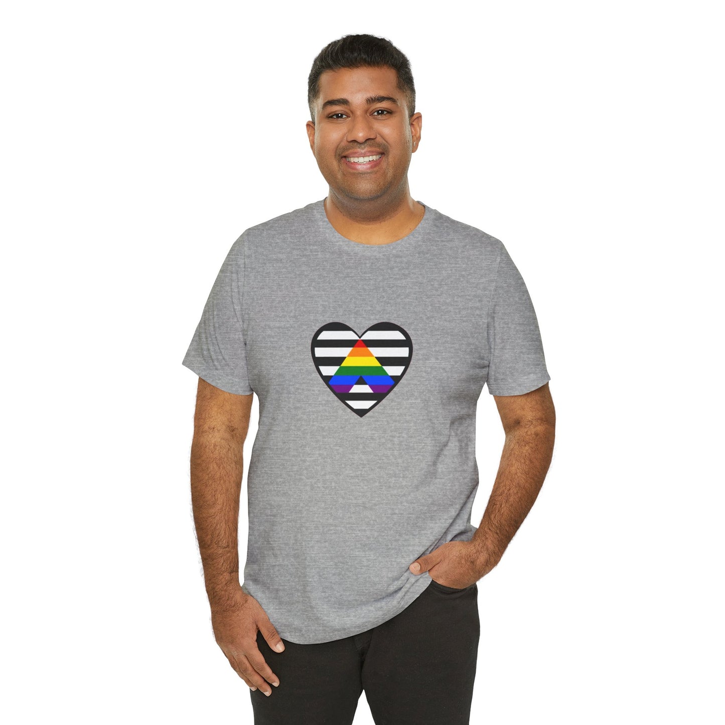 Ally Pride Flag Heart T-Shirt – Subtle LGBTQ+ Support Tee