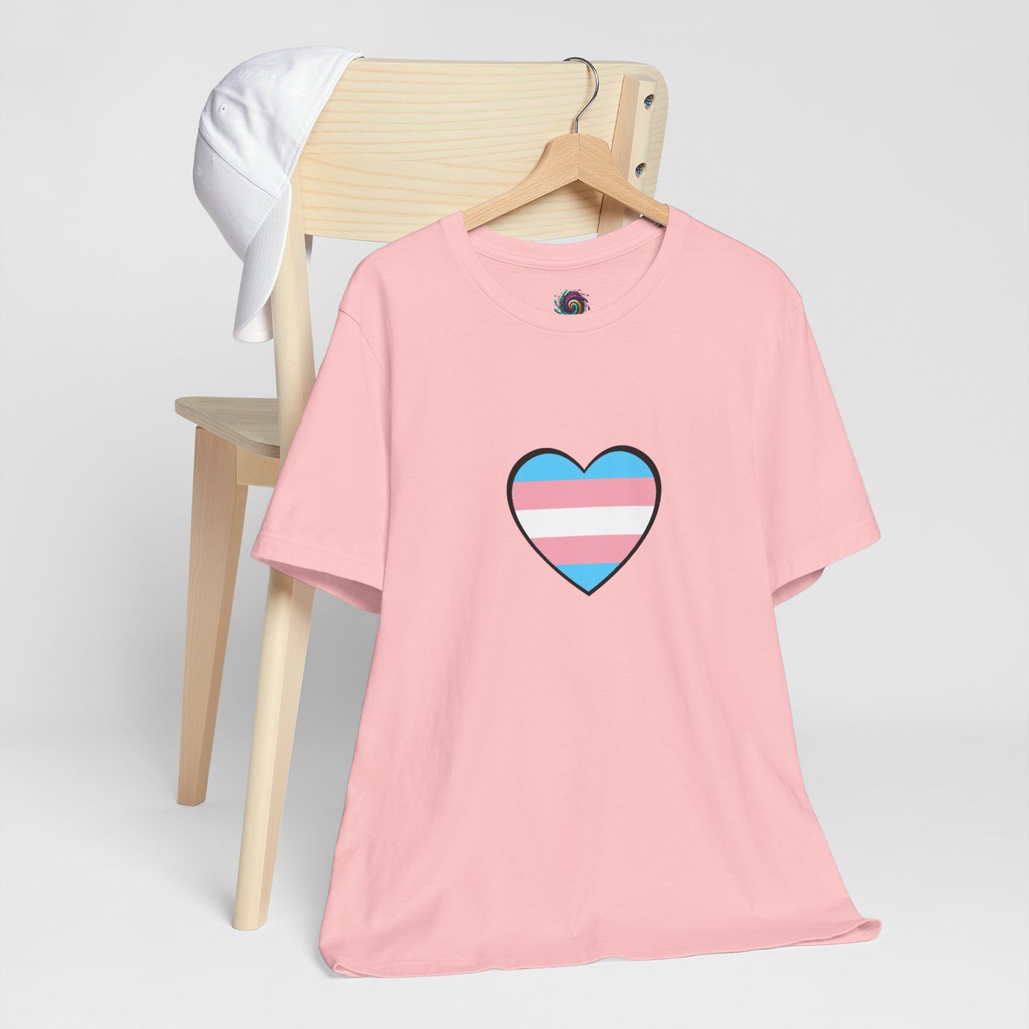 Transgender Flag Heart T-Shirt – LGBTQ+ Trans Flag Graphic Tee