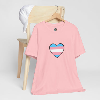 Transgender Flag Heart T-Shirt – LGBTQ+ Trans Flag Graphic Tee