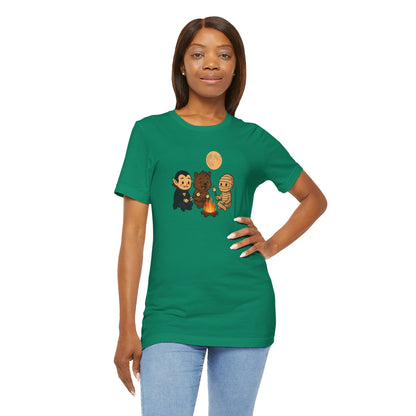 Halloween Monsters Campfire T-Shirt – Cute Monster Shirt with Roasting Marshmallows