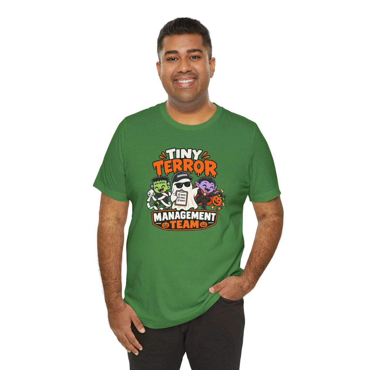 Tiny Terror Management Team T-Shirt – Funny Halloween Parent Tee