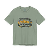 Sage green crew-neck T-shirt with 