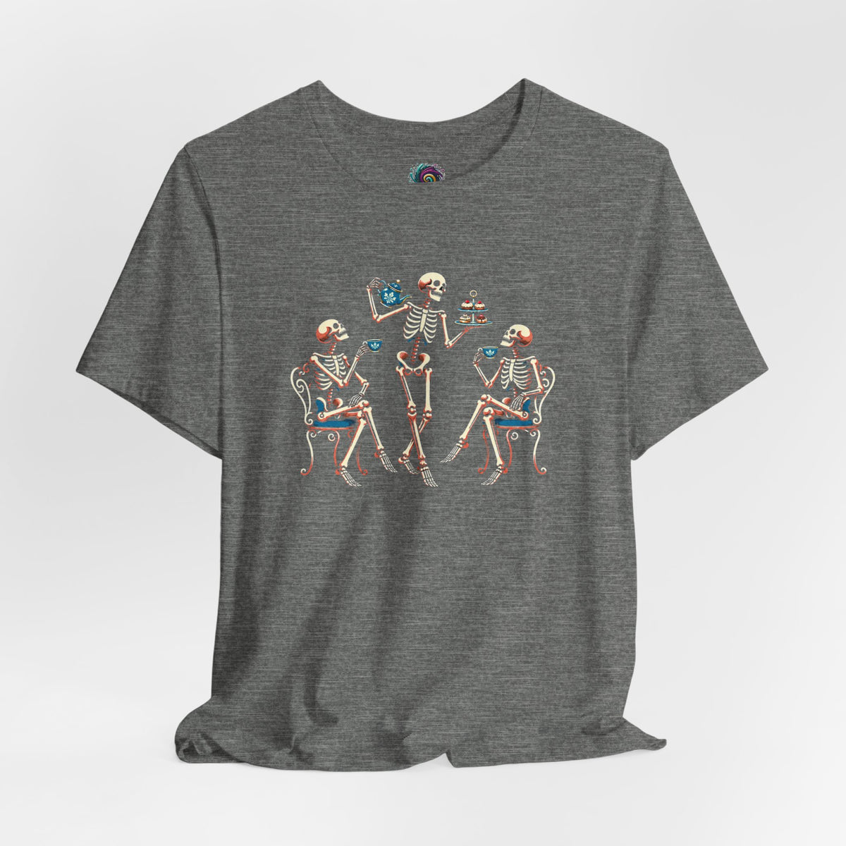 Skeleton Tea Party T-Shirt – Vintage Halloween Skeleton Tee