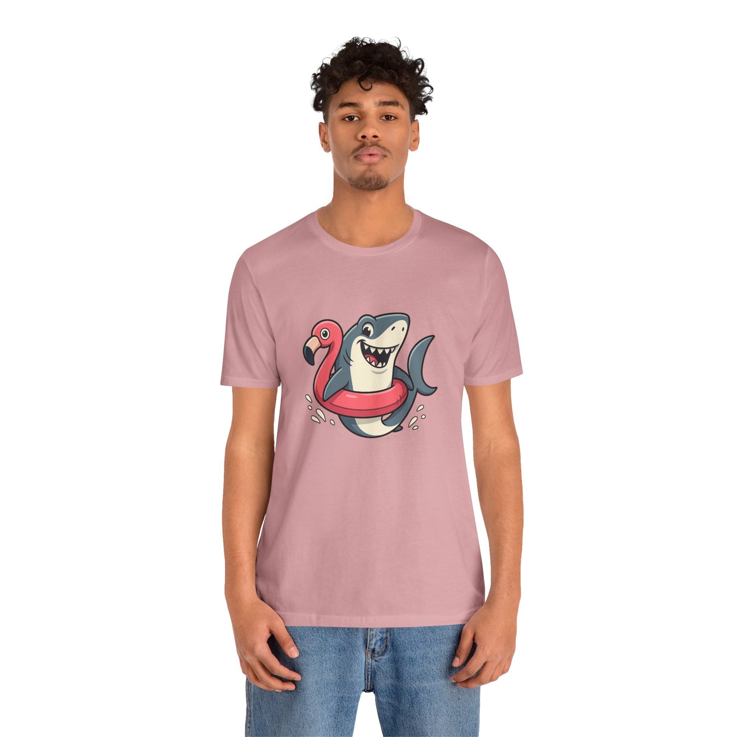 Shark & Flamingo Floatie T-Shirt – Funny Beach & Pool Day Tee